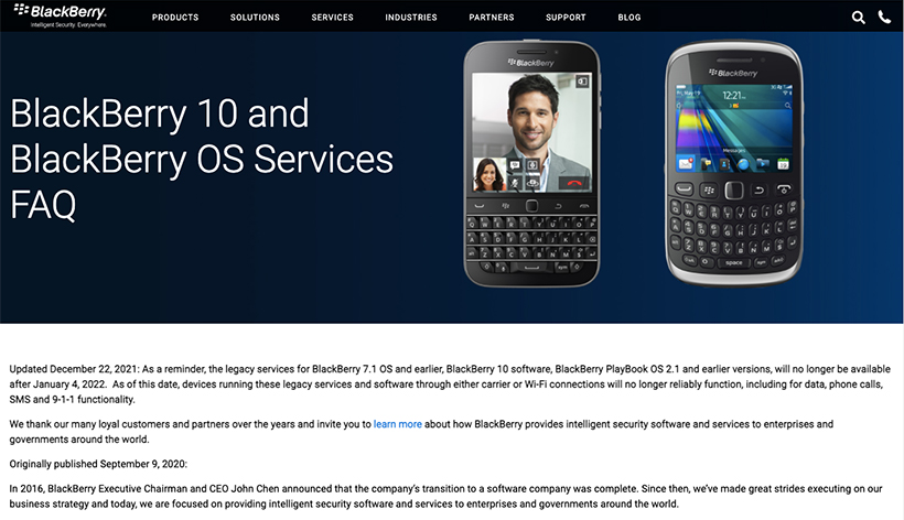 BlackBerry OS終止服務 5G黑莓機遲遲未推出