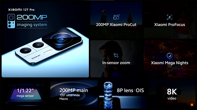 小米2億畫素手機發表 Xiaomi 12T Pro價錢月中公布